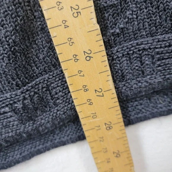 Vintage Huntington Ridge Floral Rose Knit Sweater Button Neck Pearl Detail Gray - Picture 8 of 16